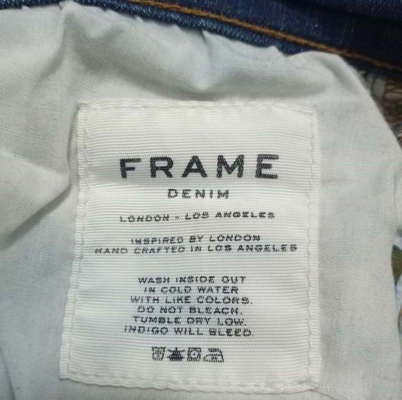FRAME Le Skinny de Jeanne Jeans Size 28 York Wash Tulip Hem - Picture 4 of 16